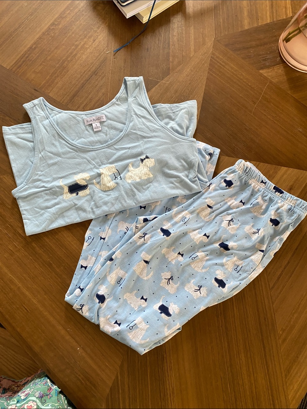 Kim Rogers Light Blue Scottie Tank & Dog-Print Pajama Set